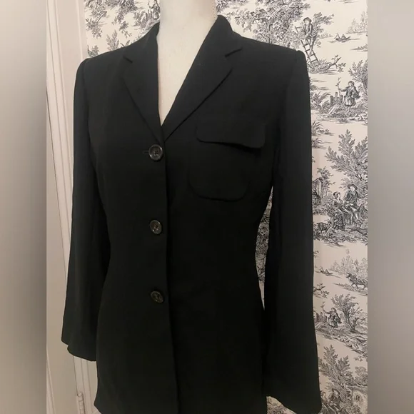Banana republic Black Women's Blazer size 6l wool - Picture 2 of 7